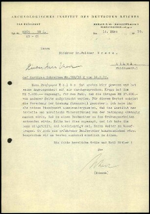 M. Schede an W. Wrede