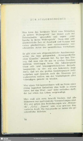 Zur Stilgeschichte