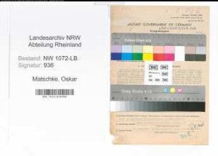 Entnazifizierung Oskar Matschke , geb. 05.04.1902 (Einkaeufer)