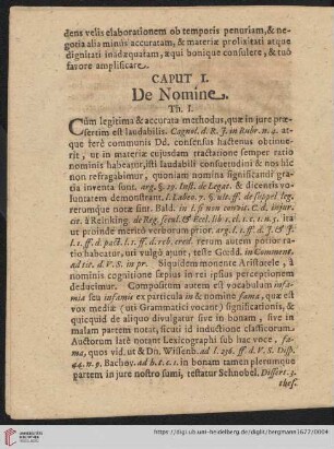 Caput I: De nomine