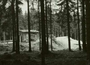 Westerzgebirge, Auersberggebiet, Zechengebäude der Grube Himmelfahrt auf einer Halde im Hochwald