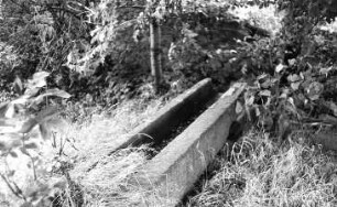 Hochkirch-Sornßig. Ehem. Mühle, steinernes Gerinne zwischen Mühlteich und Mühle