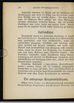 Die unbegrenzte Kriegsentschädigung