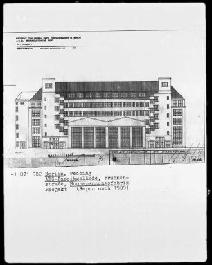AEG-Hochspannungsfabrik, Brunnenstraße 107b, Berlin-Wedding. Ost-Ansicht