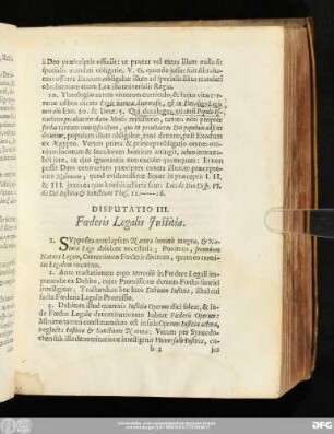 Disputatio III. Foederis Legalis Iustitia.
