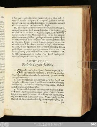Disputatio III. Foederis Legalis Iustitia.
