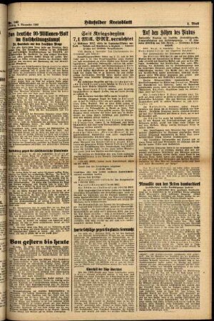 Zweite Ausgabe vom Freitag, den 08. November 1940.