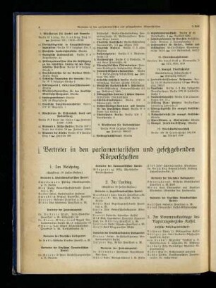 Vertreter in den parlamentarischen und gesetzgebenden Körperschaften