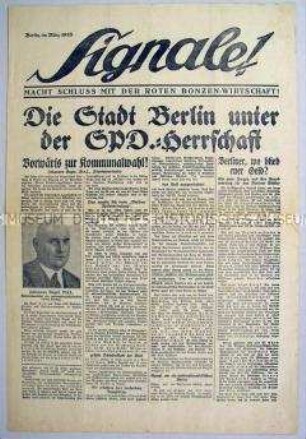 Sonderdruck der NSDAP zur Kommunalwahl in Berlin 1933