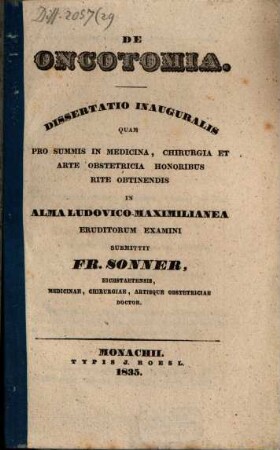 De oncotonia : diss. inaug.