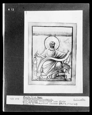Evangeliar aus Blois — Der schreibende Evangelist Markus, Folio 73verso