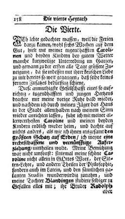 Die vierte Heyrath eines Mannes.