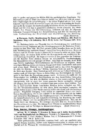 Ärzte, Erzieher, Fürsorger, Ausbildungsfragen