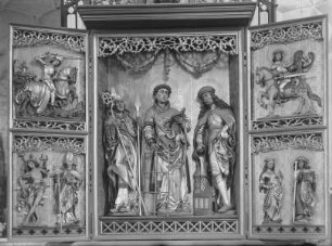 Schnitzaltar mit dem Heiligen Laurentius