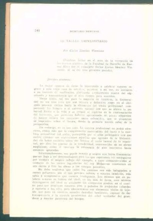 El taller universitario