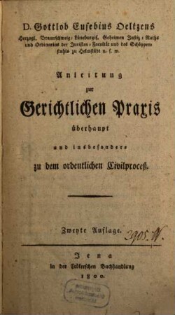 Anleitung zur gerichtlichen Praxis