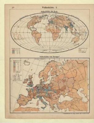 Volksdichte der Erde, Volksdichte von Europa