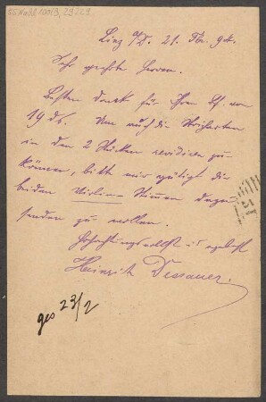 Brief an B. Schott's Söhne : 21.02.1894