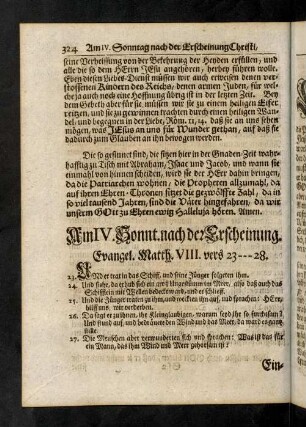 324-326, Evangelium; Eingang