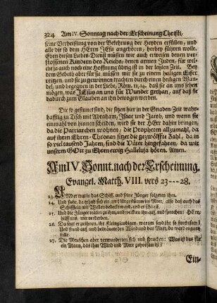 324-326, Evangelium; Eingang
