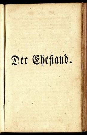 Der Ehestand.