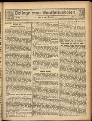 Zweite Ausgabe vom Sonntag, den 01. Dezember 1912.