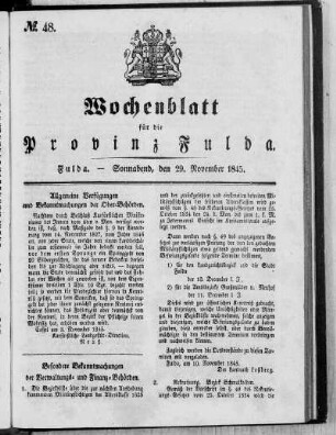 Nr. 48, Ausgabe vom 29. November 1845