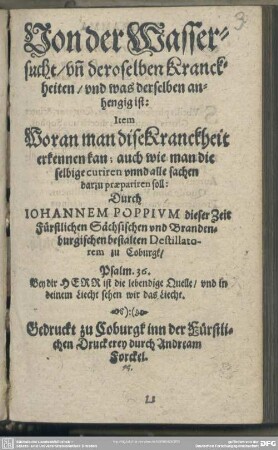 Von der Wassersucht und deroselben Krankheiten