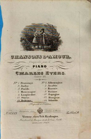 Chansons d'amour : pour le piano ; oeuvre 13, 13. Bohême