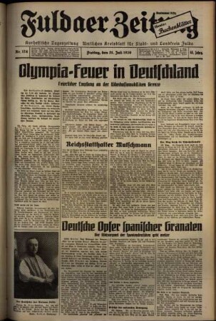 Ausgabe vom Freitag, den 31. Juli 1936.