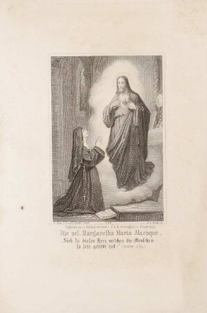 Religiöses Kärtchen: Margaretha Maria Alacoque