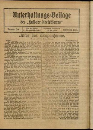 Ausgabe vom Sonntag, den 01. Juli 1917.