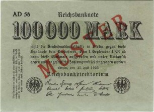 100000 Mark - Muster