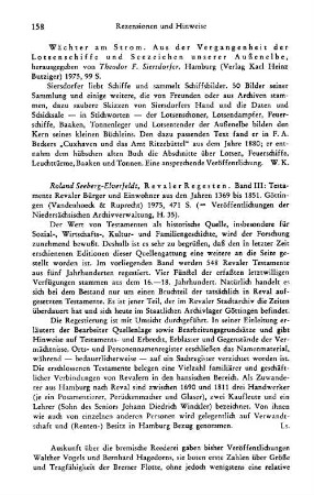 Wächter am Strom, aus der Vergangenheit der Lotsenschiffe und Seezeichen unserer Außenelbe, hrsg. von Theodor F. Siersdorfer : Hamburg, Butziger, 1975