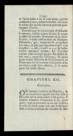 Chapitre XII. Conclusion.