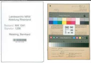 Entnazifizierung Bernhard Meteling , geb. 18.10.1895 (Arbeiter)