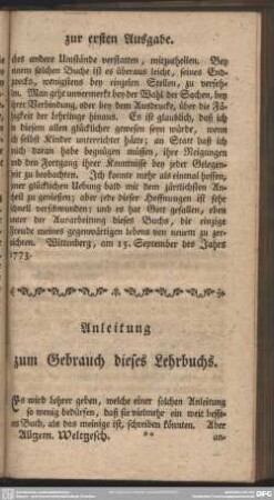 Anleitung zum Gebrauch dieses Lehrbuchs