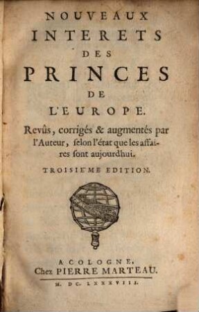 Nouveaux Intérêts des Princes de l'Europe