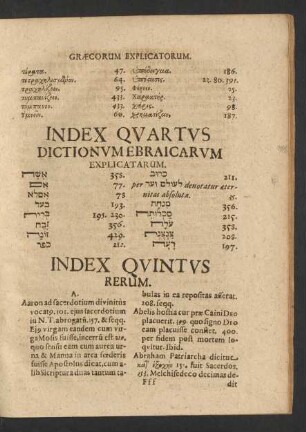 Index Quintus Rerum.