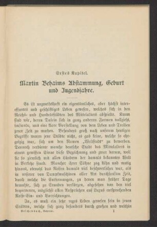 Erstes Kapitel. - Martin Behaims Abstammung, Geburt und Jugendjahre.