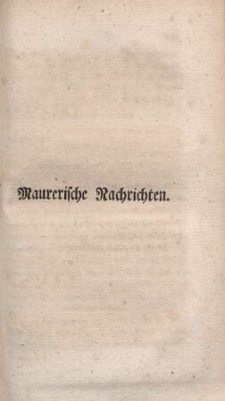 Maurerische Nachrichten