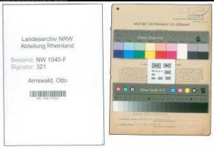 Entnazifizierung Otto Arnswald , geb. 31.03.1911 (Zollbetriebsassistent)