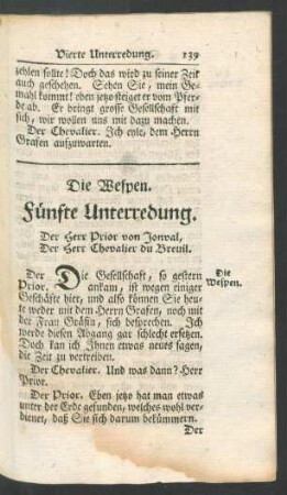 Fuenfte Unterredung. Die Wespen.