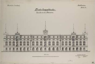 Niederlagegebäude, Ansicht von der Rheinseite