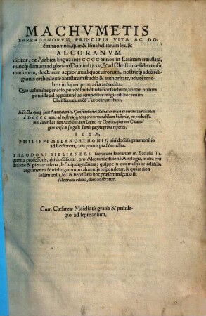 Machumetis Saracenorum principis eiusque successorum vitae ac doctrina ipseque Alcoran : quo velut authentico legum divinarum codice Agareni & Turcae .... [1], Confutationes