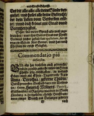 Commendatio pie defunctæ.