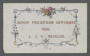 [Stammbuch Johann Joachim Valentin Beselin]