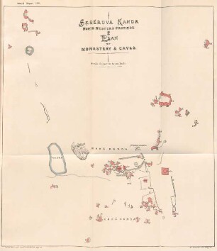 Seséruva Kanda. North Western Province. Plan of Monastery & caves