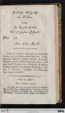 Nro. 15. Den 8ten April