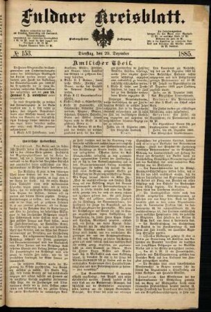 Ausgabe vom Dienstag, den 29. Dezember 1885.